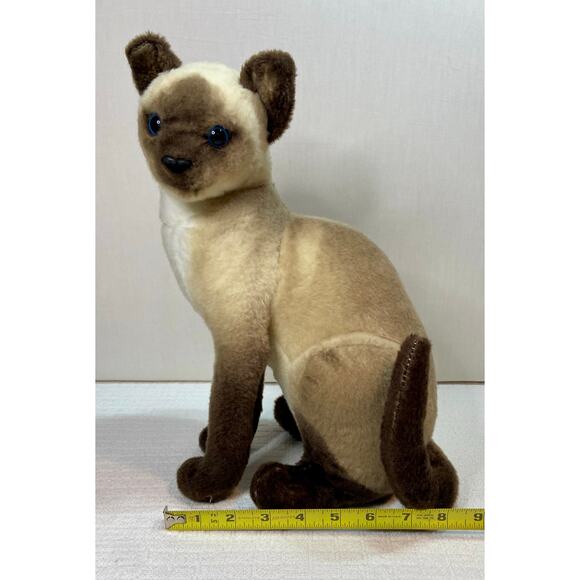 Tiger Tale Toys Siamese Cat Plush Realistic Viahart Sitting Stuffed Animal 13" - Picture 11 of 11